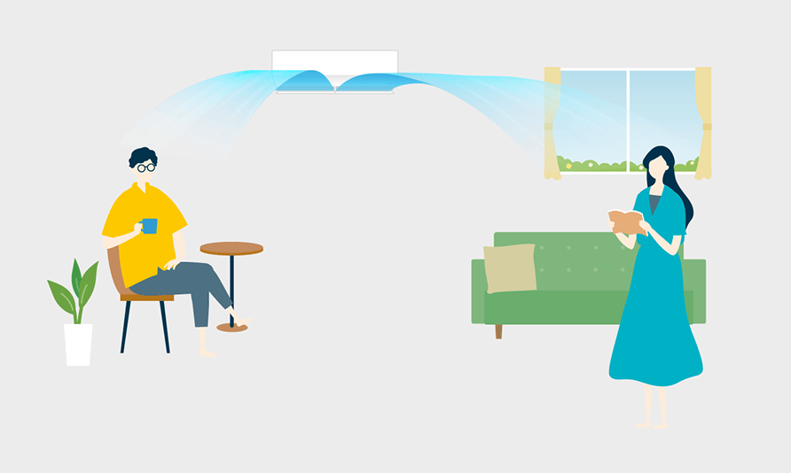 2か所空調の運転イメージ