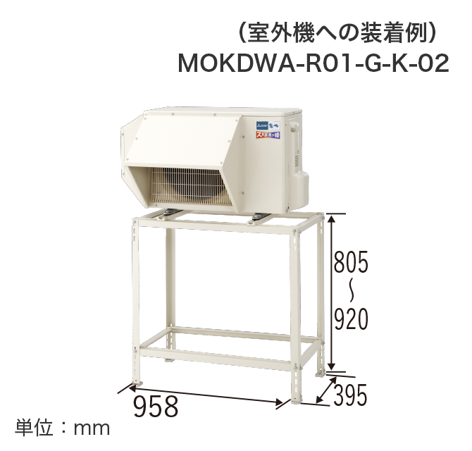 （室外機への装着例）MOKDWA-R01-G-K-02