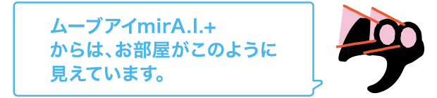 ムーブアイmirA.I.+からは、お部屋がこのように見えています。