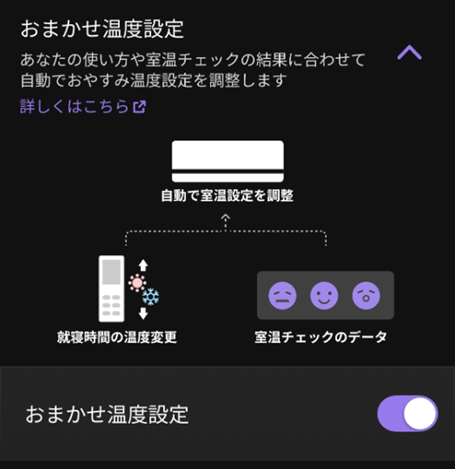 図：「おまかせ温度設定」画面例