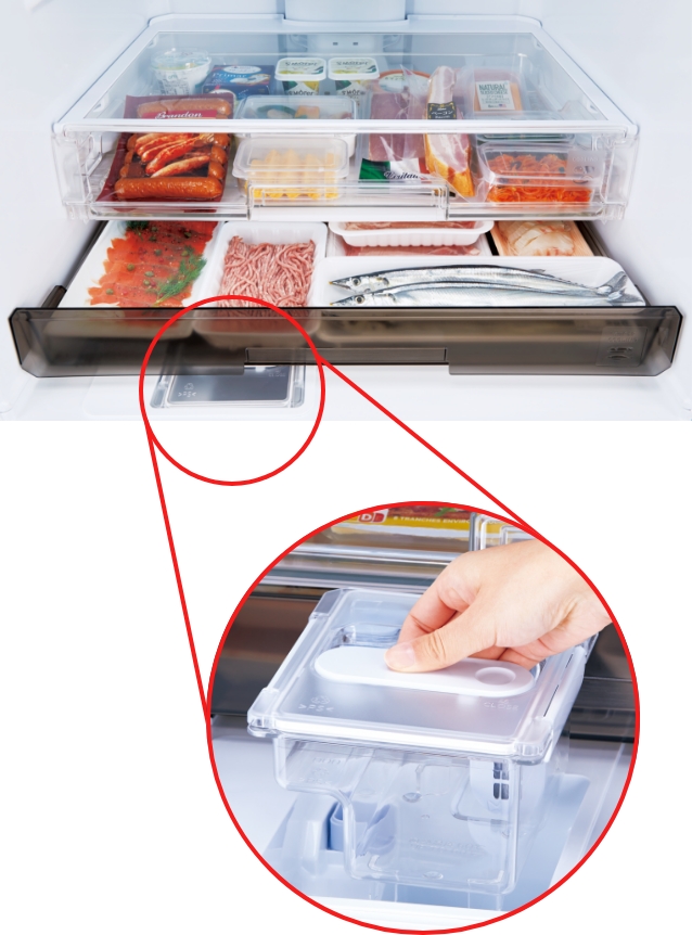 三菱電機 冷蔵庫：中だけひろびろ大容量