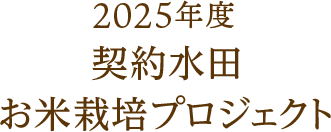 2025年度契約水田お米栽培プロジェクト