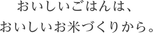 おいしいごはんは、おいしいお米づくりから。