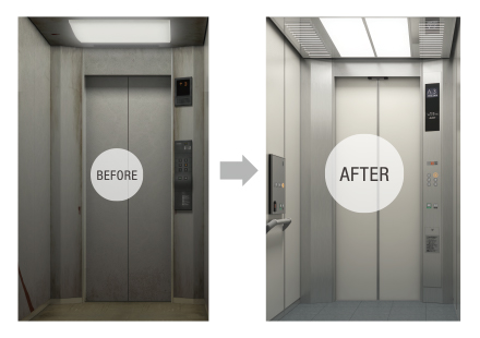 画像 エレベータ内部 BEFORE AFTER