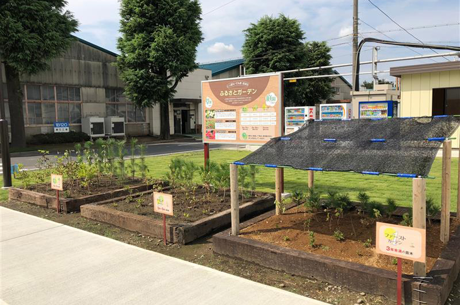 静岡製作所群馬工場 地域にゆかりの深い樹木3種の苗木を育てる圃場「ふるさとガーデン」