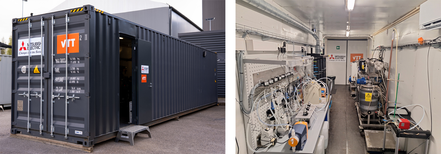 海水を介し大気中からCO2を回収する技術の実証機