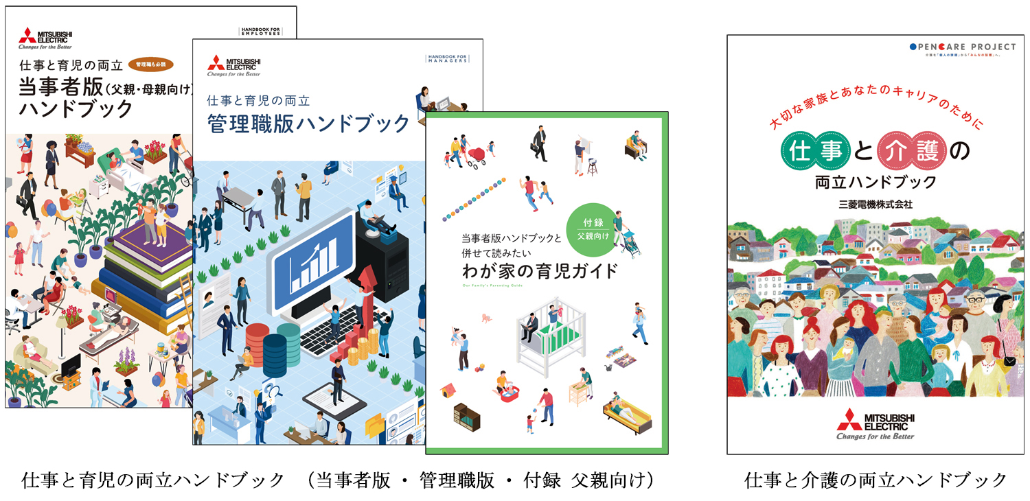 仕事と育児の両立ハンドブック（当事者版・管理職版・付録 父親向け）と仕事と介護の両立ハンドブック