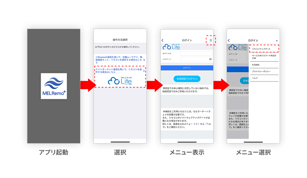 ソフトウェアアップデート手順