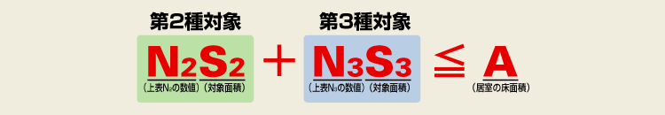 第２種対象（N2S2)+第三種対象（N3S3)≤A