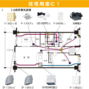 中間取付形ダクトファン：ダクト用換気扇｜三菱電機 空調・換気・衛生