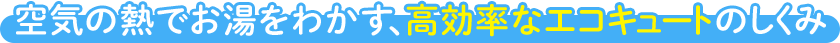 空気の熱でお湯を沸かす、高効率なエコキュートのしくみ