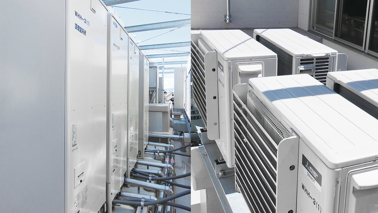 エコキュート設置写真（2F給食室系統）