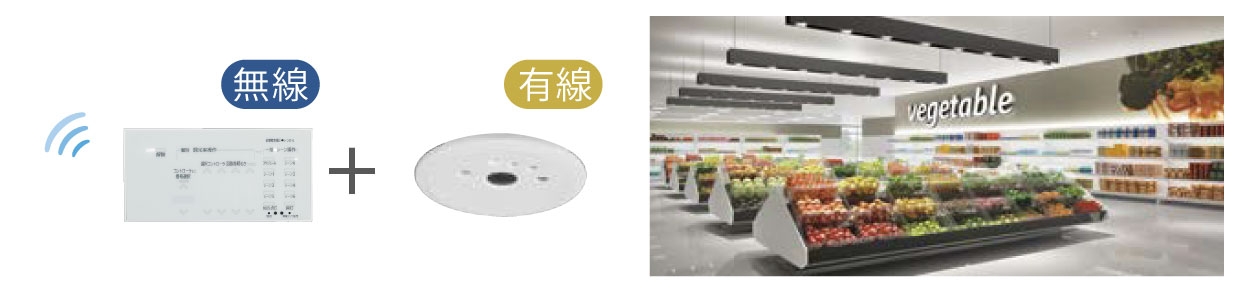 MS711SとMS681SA等(複数台)を接続使用(コントローラを別室に設置する場合)の例