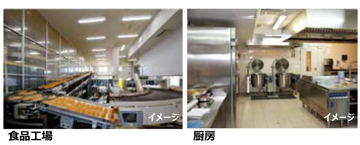 食品製造など衛生管理が求められる空間