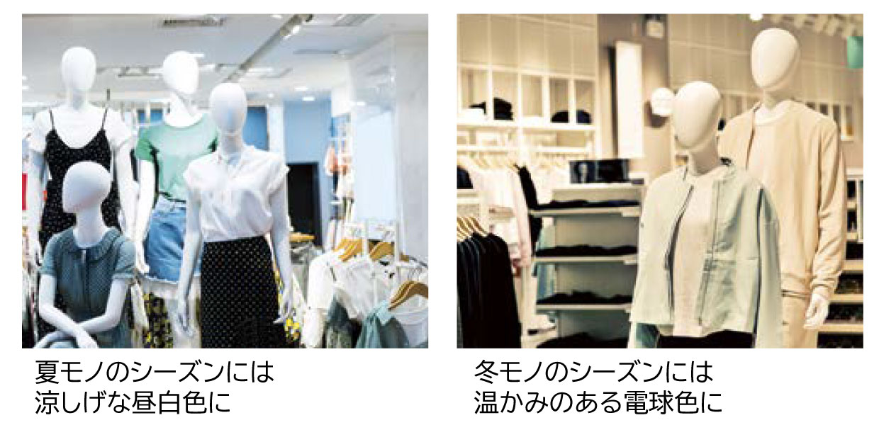 四季の変化や商品に合わせた演出