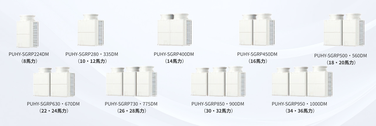 R410A用リプレースグランマルチのラインアップ