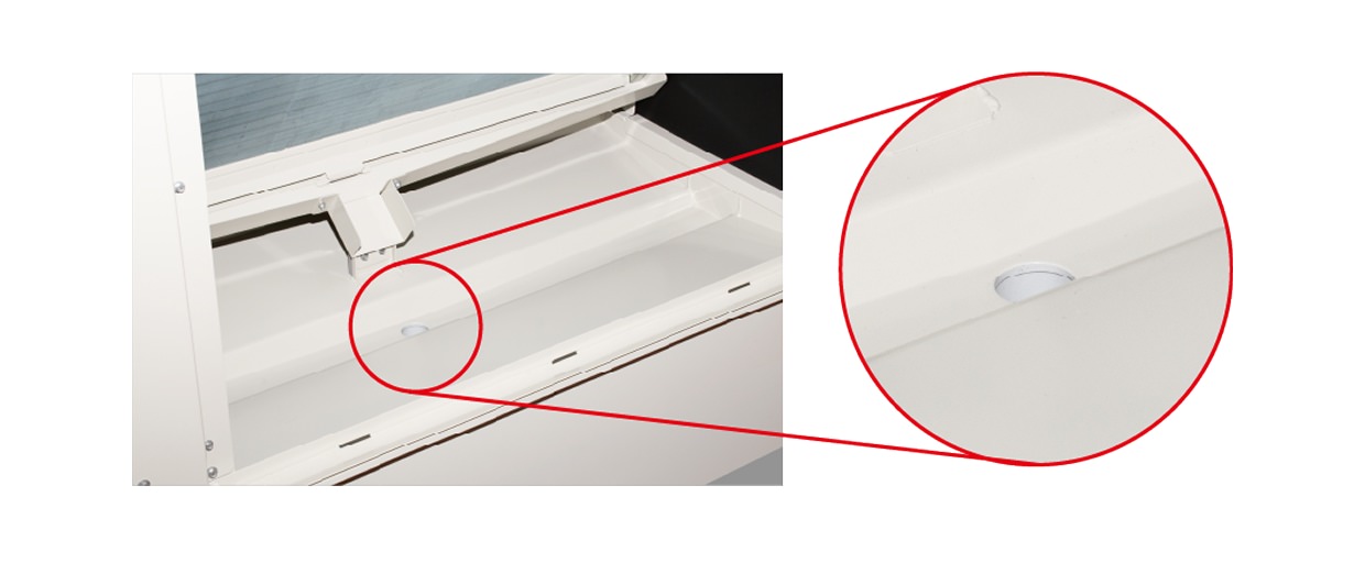 排水口のサイズの拡大写真