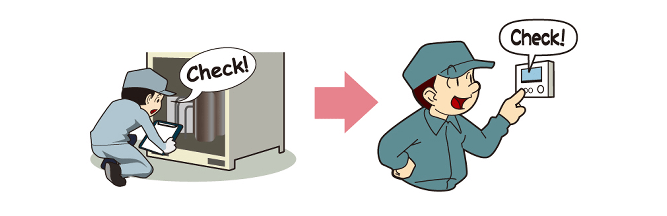 リモコン上で運転データのモニタリングをするイメージ図