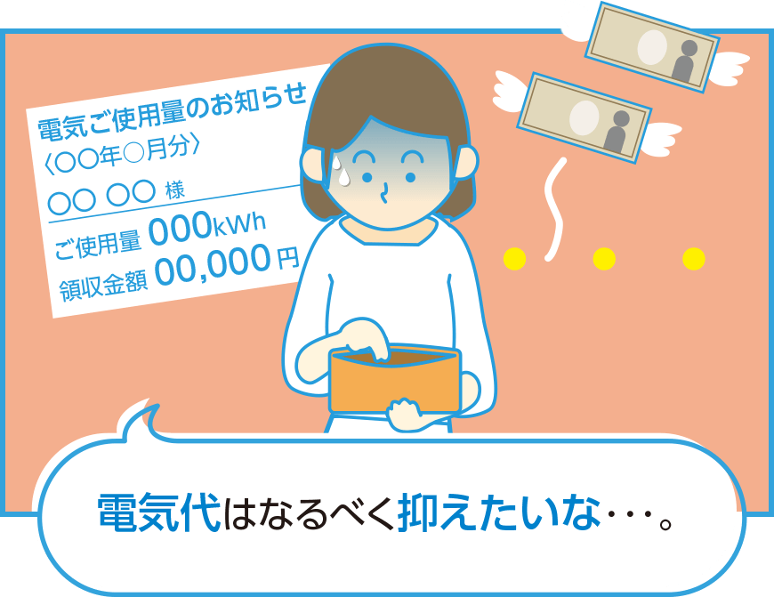 電気代はなるべく抑えたいな…。