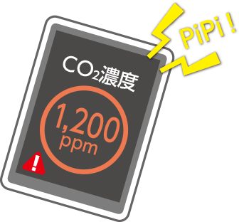 換気しているのに中々CO2濃度が下がらない。