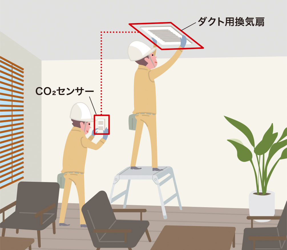 ダクト用換気扇　CO2センサー