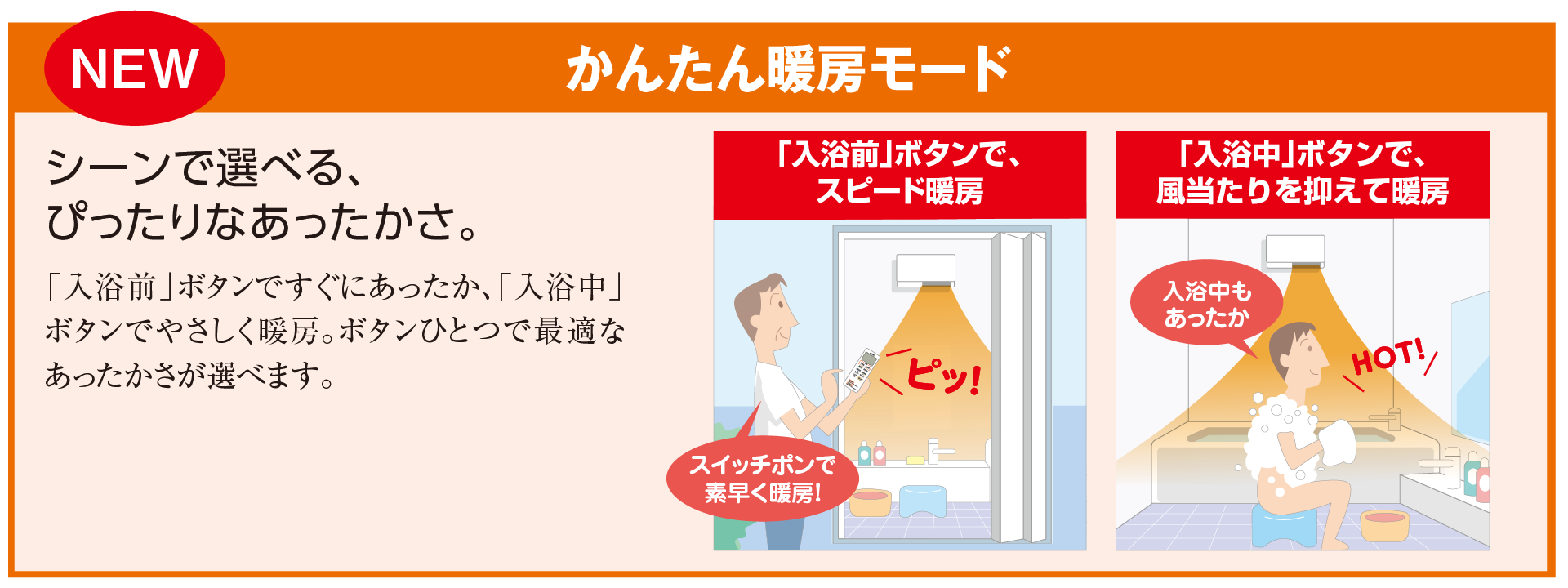 4段階パワフル暖房