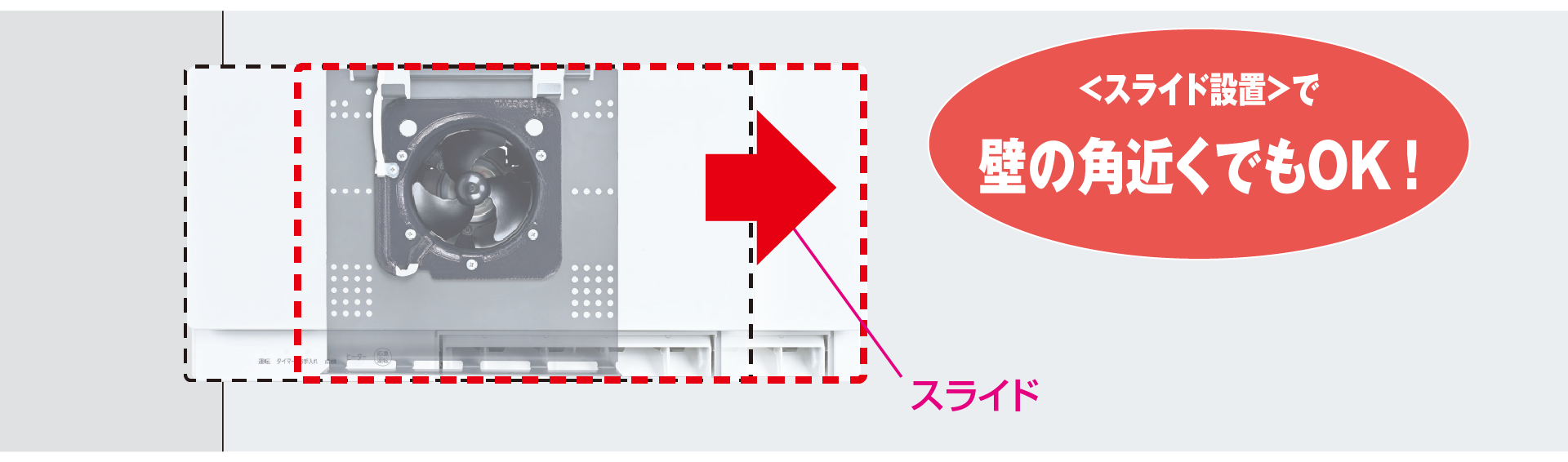 壁の角近くでもOK