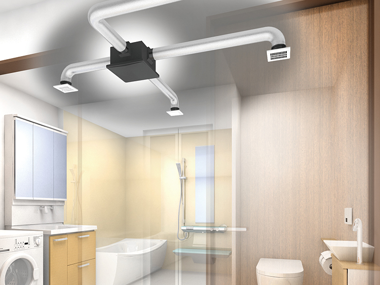 ダクト用換気扇〈中間取付形/サニタリー用〉