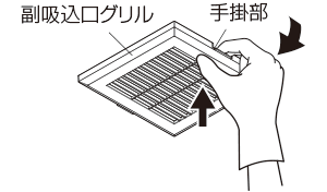 1. 副吸込口グリルをはずす