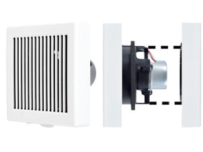 居間などの空調ゾーンから非空調ゾーンへ送風し、空調温度を均一化。