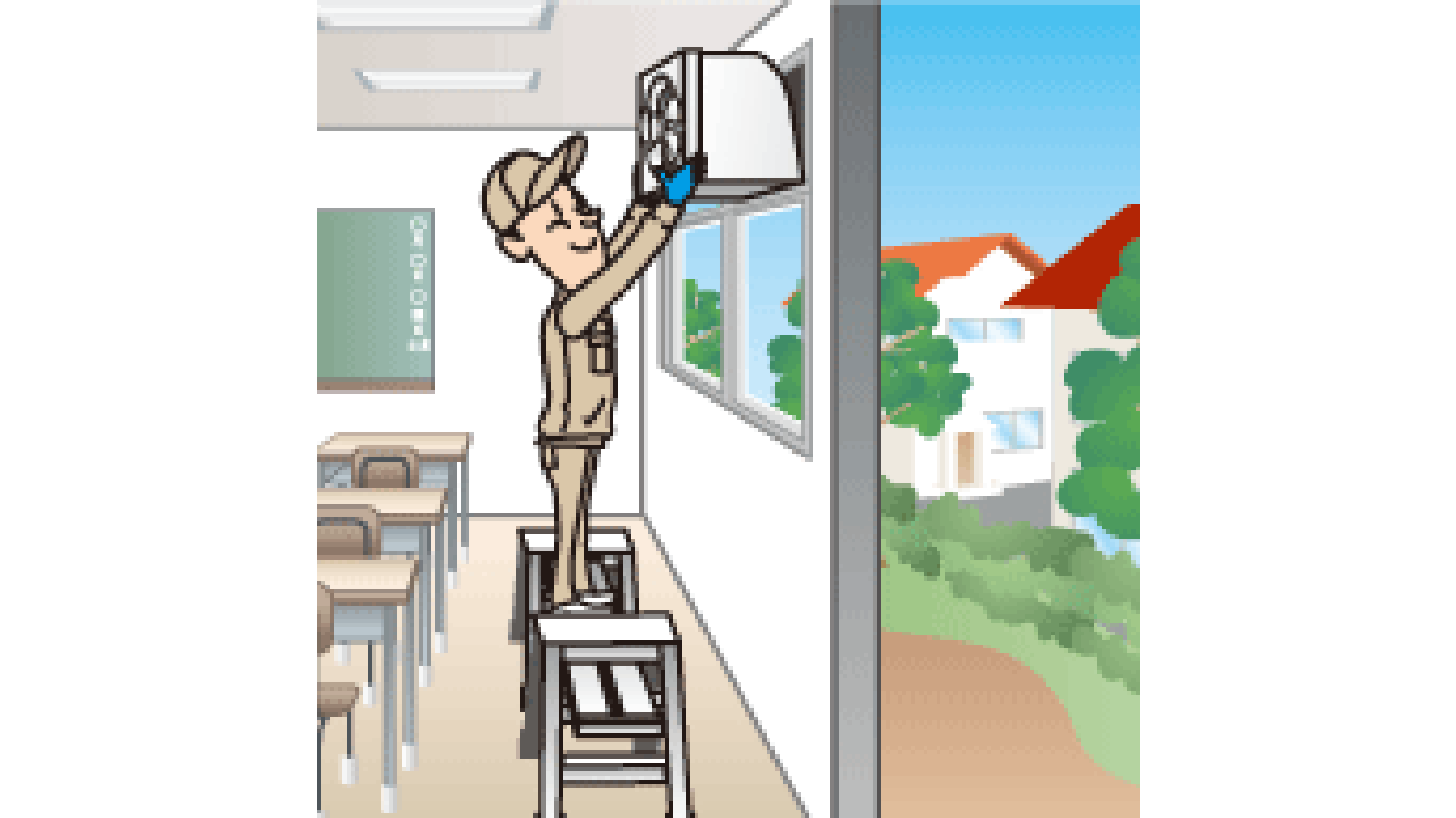 〈店舗用・学校用〉標準換気扇〈窓枠据付専用〉