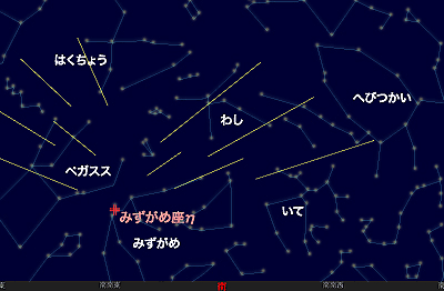 2011年5月6日 午前3時頃の東京の空　みずがめ座流星群が見頃。