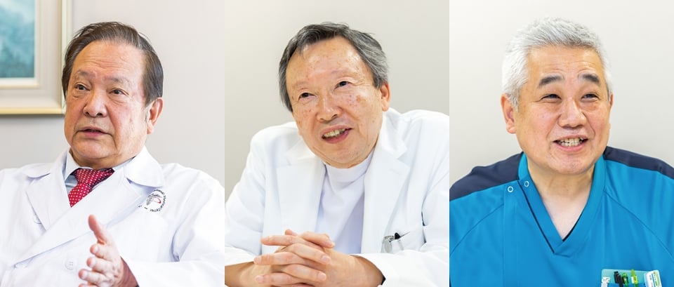 理事長　山田 實紘氏、陽子線がん治療センター 施設長 放射線治療科 統括部長　不破 信和氏、放射線技術部 課長　古川 晋司氏