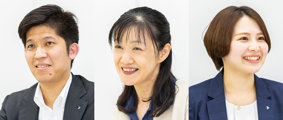 人事部 担当課長　吉岡 隼人 氏（左）、人事部　井上 清美 氏（中）人事部　福冨 沙映 氏（右）