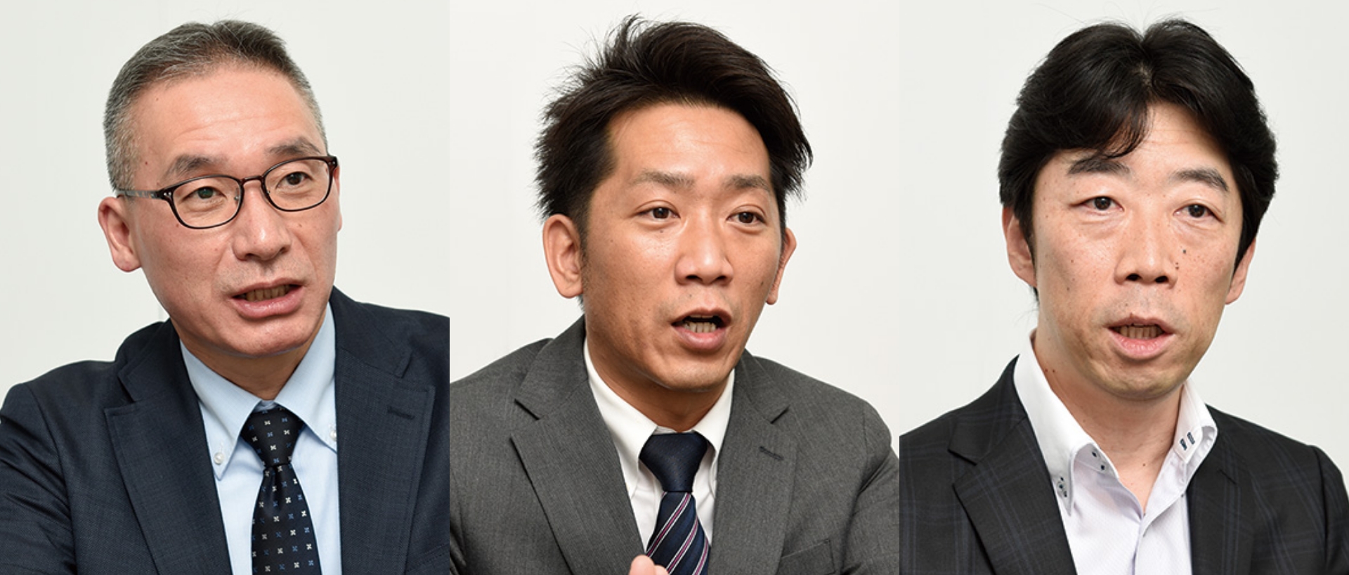 三菱電機インフォメーションネットワーク株式会社 クラウドプラットフォーム事業部 クラウドシステム部長　青木 君仁 氏（左）三菱電機インフォメーションネットワーク株式会社 クラウドプラットフォーム事業部 クラウドシステム部サービス課長　古川 良寛 氏（中）三菱電機インフォメーションネットワーク株式会社 クラウドプラットフォーム事業部 クラウドシステム部サービス課　木島 勝弘 氏（右）