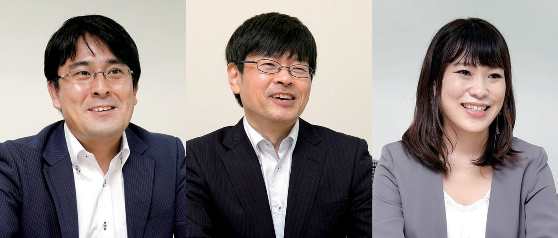 SCSK株式会社　産業事業グループ　産業ソリューション　事業本部　営業部 第二課 課長　中川 卓哉 氏（左）SCSK株式会社　産業事業グループ　産業ソリューション　事業本部　産業ソリューション　第四部 第一課　シニアエンジニア　山田 浩暢 氏（中）三菱電機ITソリュー　ションズ株式会社　ソリューション事業部　首都圏システム　営業第二部 第一課　中村 千尋 氏（右）