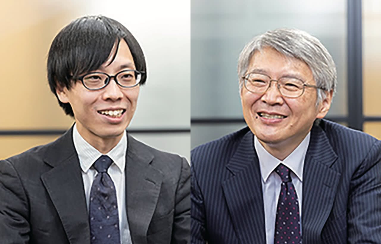  三菱電機インフォメーションシステムズ株式会社 デジタルトランスフォーメーション事業推進センター ビジネスイノベーション推進部 第二課 サーティファイドプロフェッショナル（ ITA）　白浜 広彬氏（左）三菱電機インフォメーションシステムズ株式会社 デジタルトランスフォーメーション事業推進センター ビジネスイノベーション推進部 第二課 博士(工学)　中村 伊知郎 氏（右）