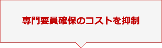 専門要員確保のコストを抑制