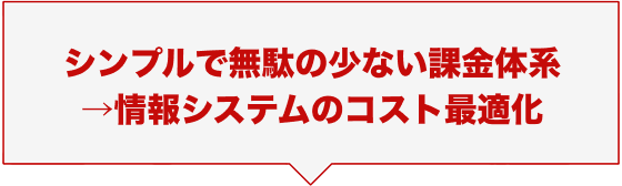 シンプルで無駄の少ない課金体系 →情報システムのコスト最適化