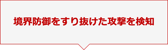 境界防御をすり抜けた攻撃を検知