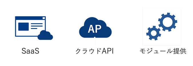 提供形態として「SaaS型」「クラウドAPI型」「モジュール提供型」を用意しており、お客様の導入要件に合わせて柔軟に対応することができます。