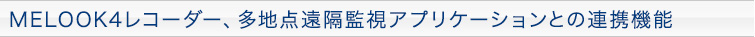 MELOOK4レコーダー、多地点遠隔監視アプリケーションとの連携機能