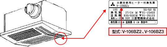 イラスト：型式表示場所2 説明図