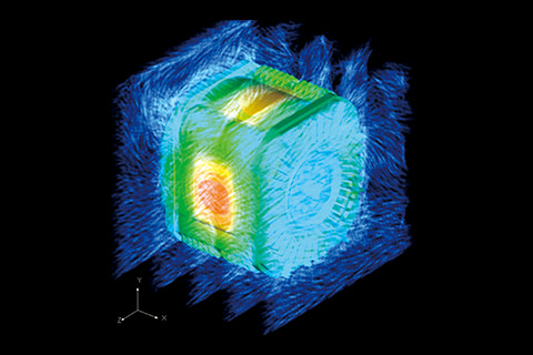 モーターの熱分布のイメージ